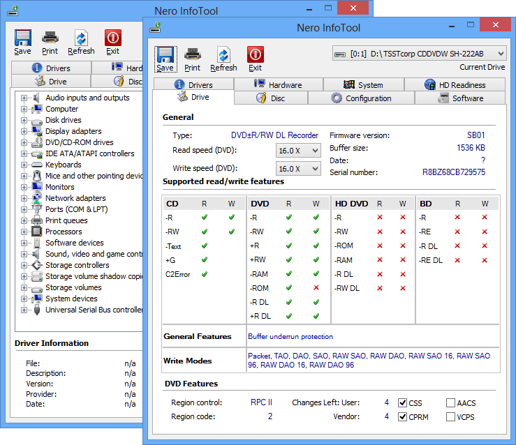 Windows 8 Nero InfoTool full
